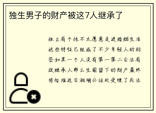 独生男子的财产被这7人继承了